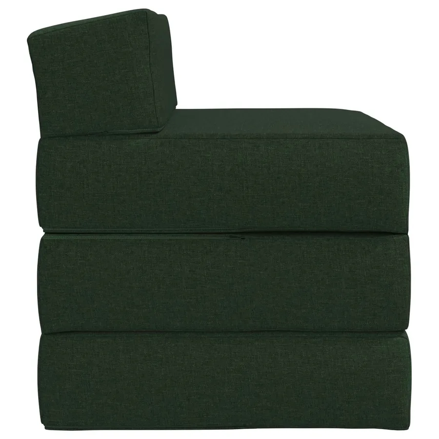 Canapé-lit pliable Vert foncé 200 x 70 x 15 cm Tissu - 4