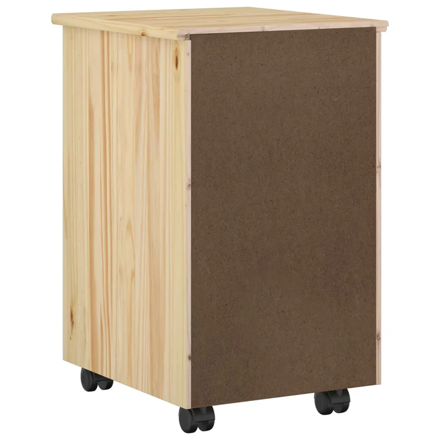 Cabinet roulant avec roue Marron 34 x 39 x 56 cm Pin massif - 6