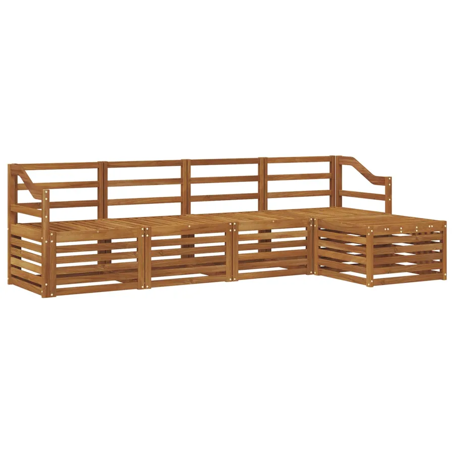 Ensemble de canapés d'extérieur 5 pcs Naturel - 2