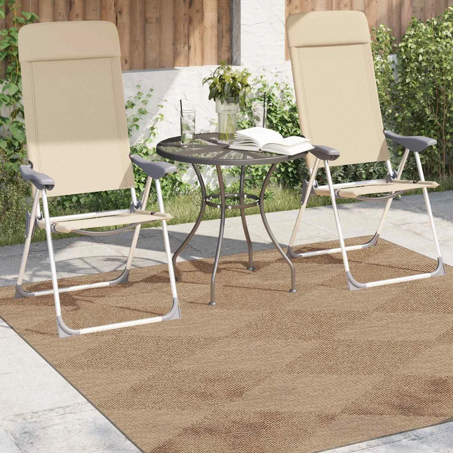 Tapis de surface Carré AGIRA Naturel 120 x 120 cm Polyester - 3