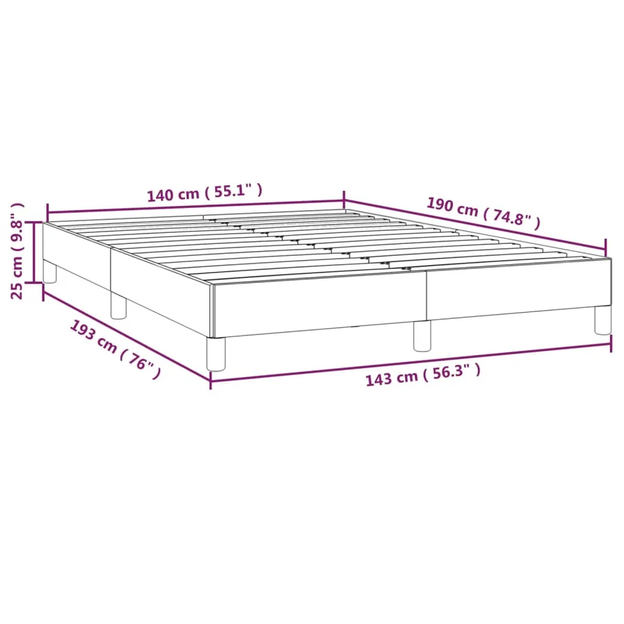 Cadre de lit sans matelas cappuccino 140x190 cm similicuir - 9