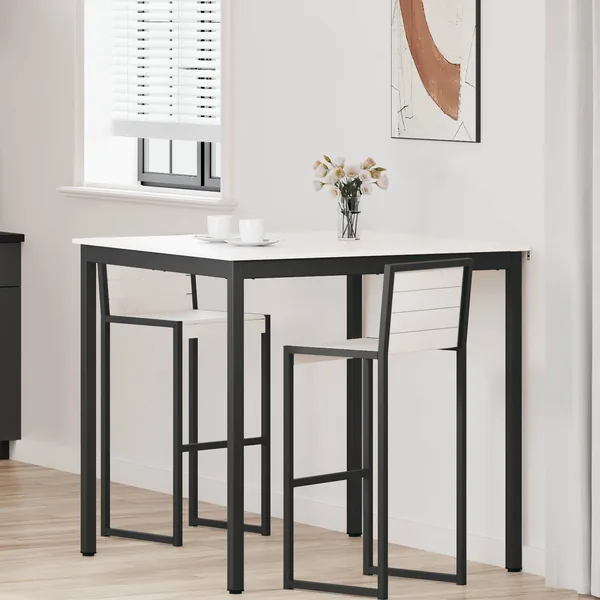 Table de bar Blanc 110 x 110 x 105 cm Bois de pin massif