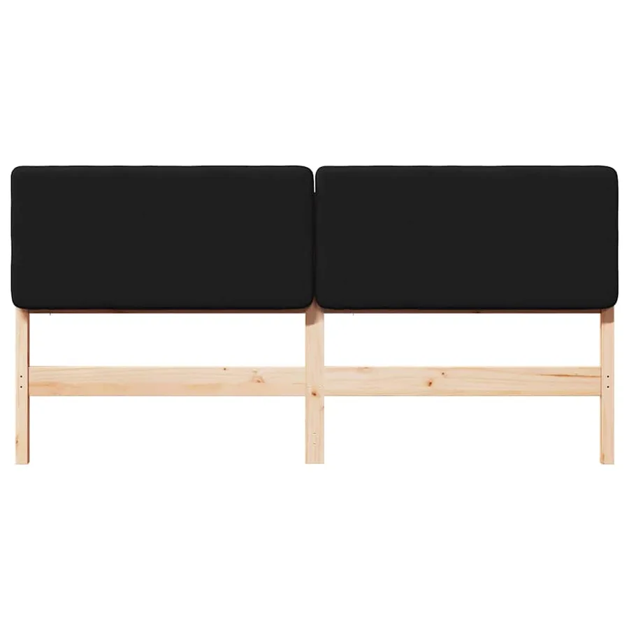 Tête de lit capitonnée Marron et Noir 180 cm Pin massif - 4