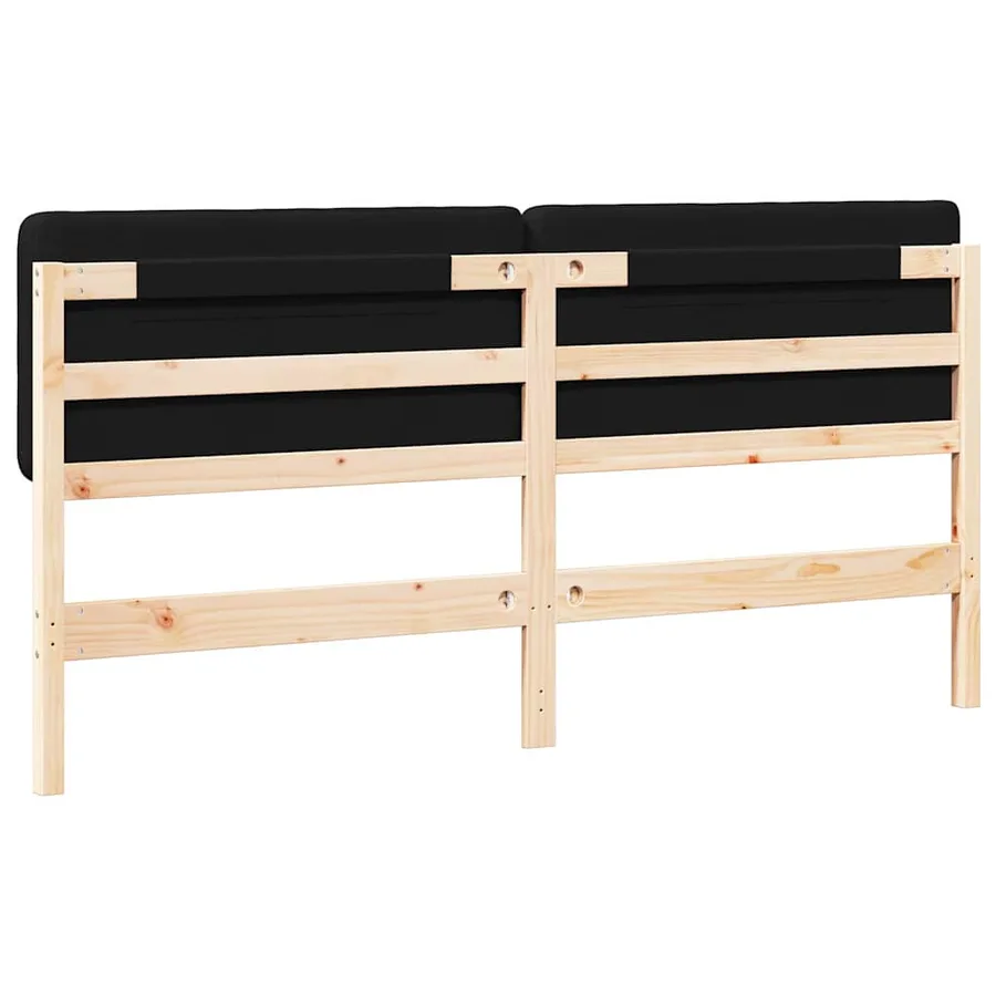 Tête de lit capitonnée Marron et Noir 180 cm Pin massif - 6