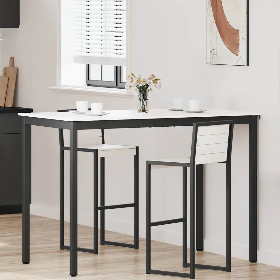Table de bar Blanc 150 x 80 x 105 cm Bois de pin massif
