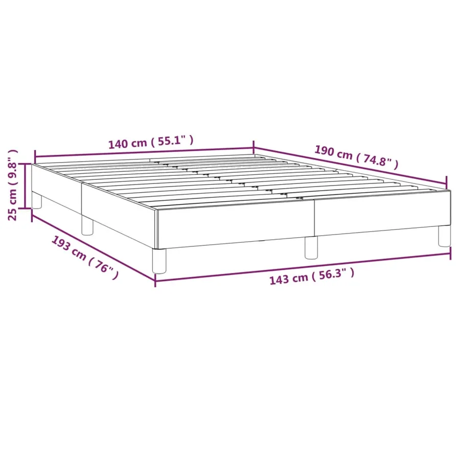 Cadre de lit sans matelas blanc 140x190 cm similicuir - 9