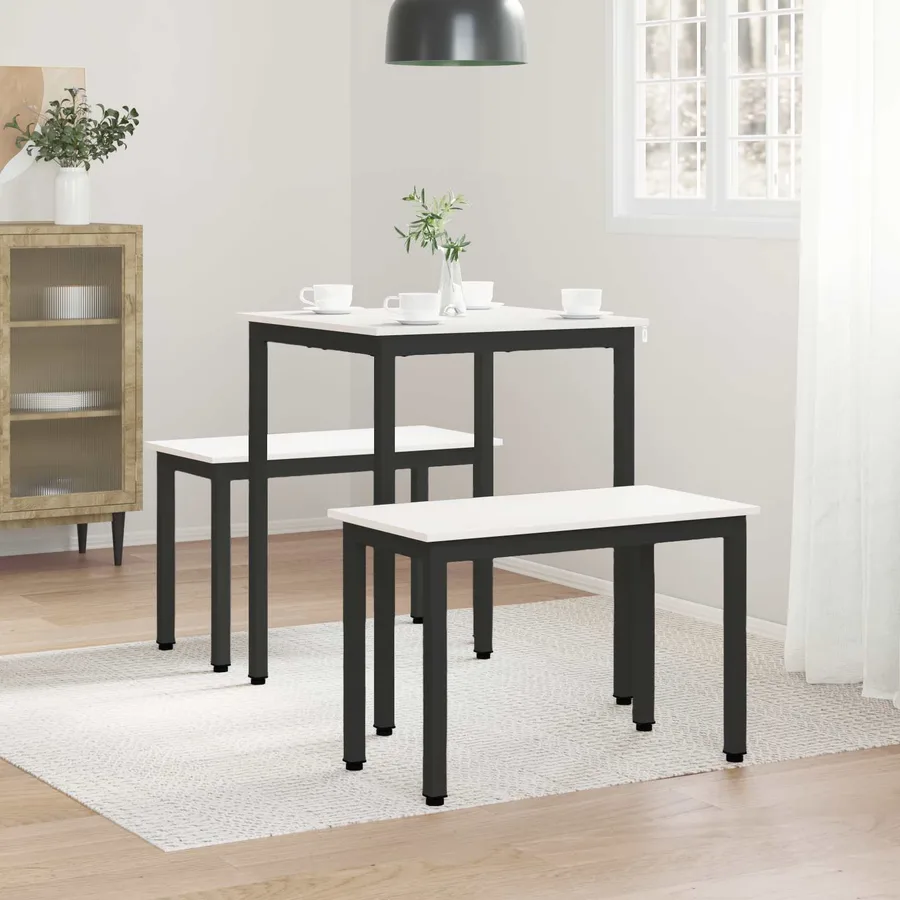 Table de salle à manger / Table de repas Blanc 60 x 60 x 75 cm - 4