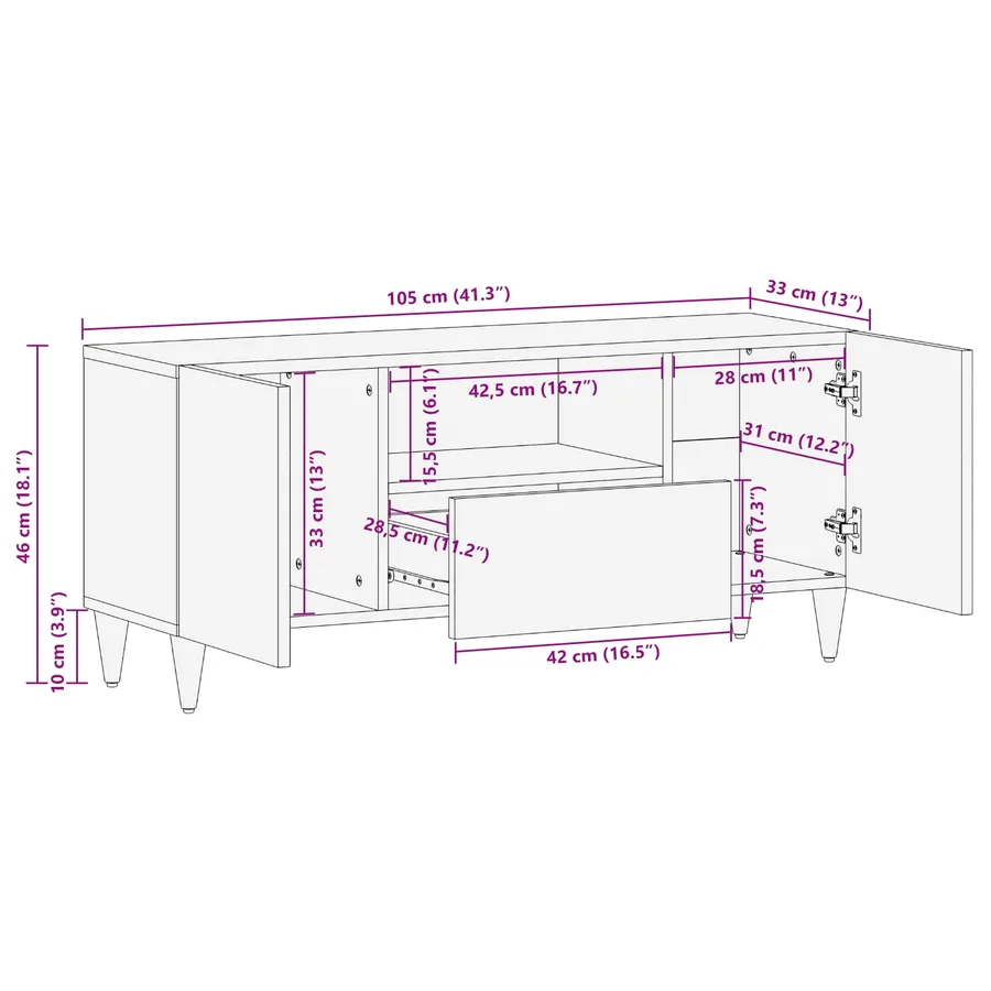 Armoires de rangement avec porte Multicolore 105 x 33,5 x 46 cm - 11