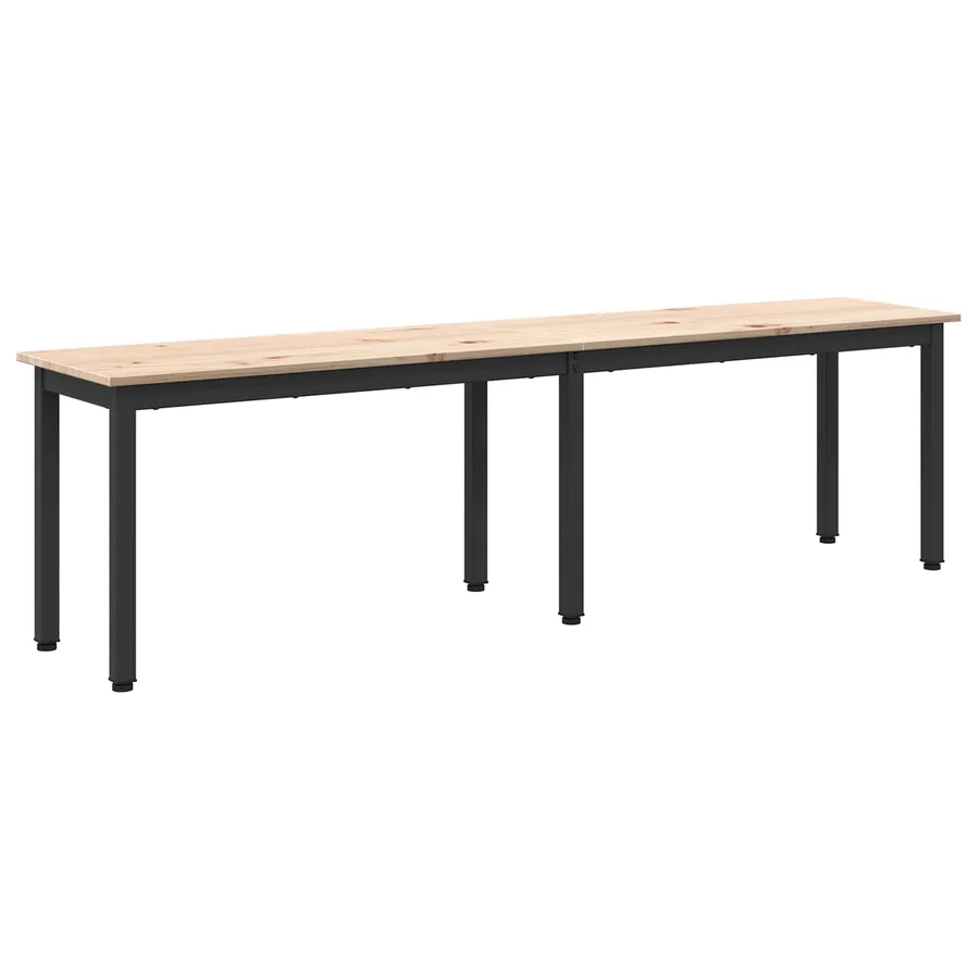 banc Naturel 160 x 35 x 45 cm Bois de pin massif - 2