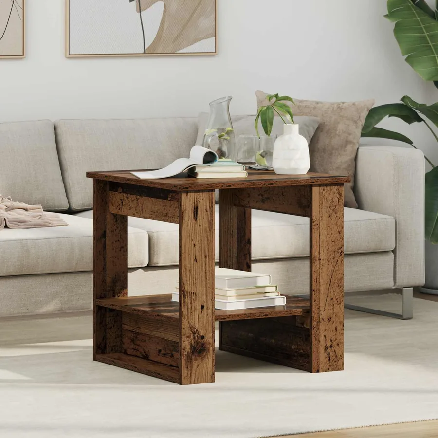 Table basse Bois ancien 51 x 50 x 50 cm Bois d'ingénierie