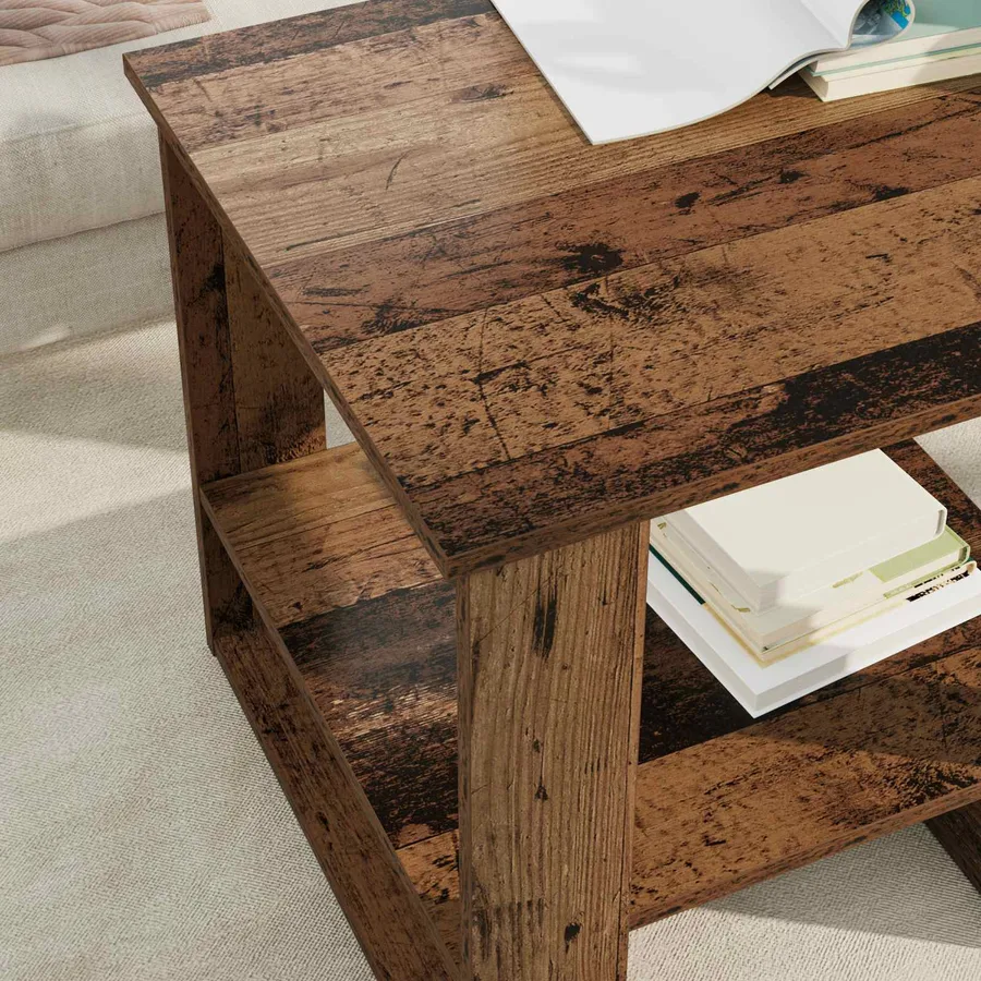 Table basse Bois ancien 51 x 50 x 50 cm Bois d'ingénierie - 4