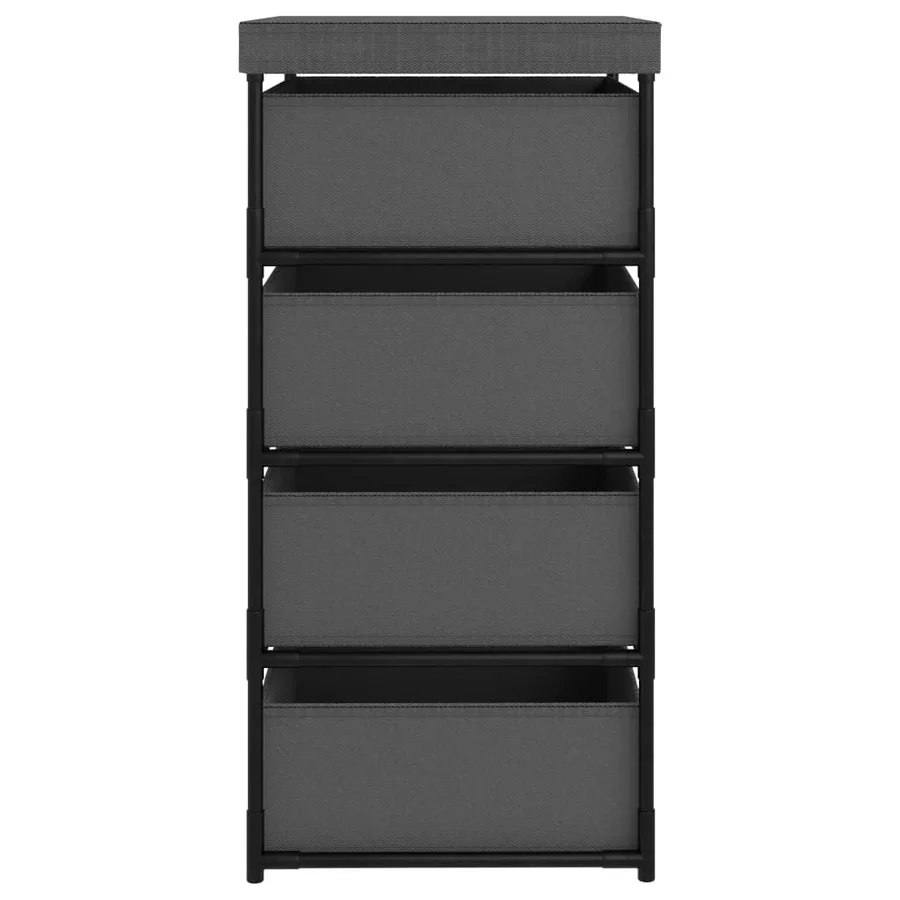 Étagère de rangement avec 4 paniers en tissu Acier Gris - 4