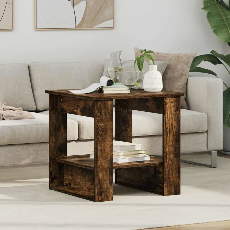 Table basse Chêne fumé 51 x 50 x 50 cm Bois d'ingénierie