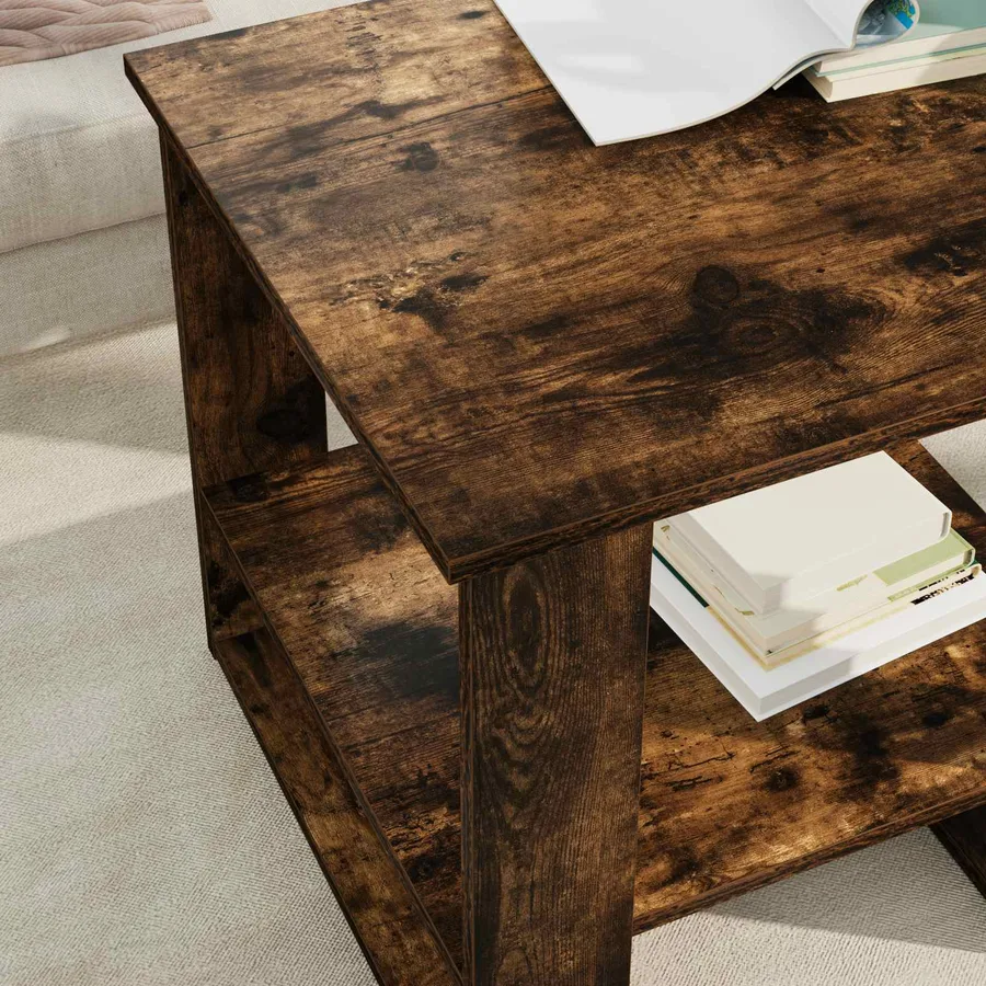 Table basse Chêne fumé 51 x 50 x 50 cm Bois d'ingénierie - 4