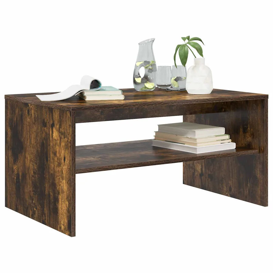 Table basse Chêne fumé 80 x 50 x 40 cm Bois d'ingénierie - 3