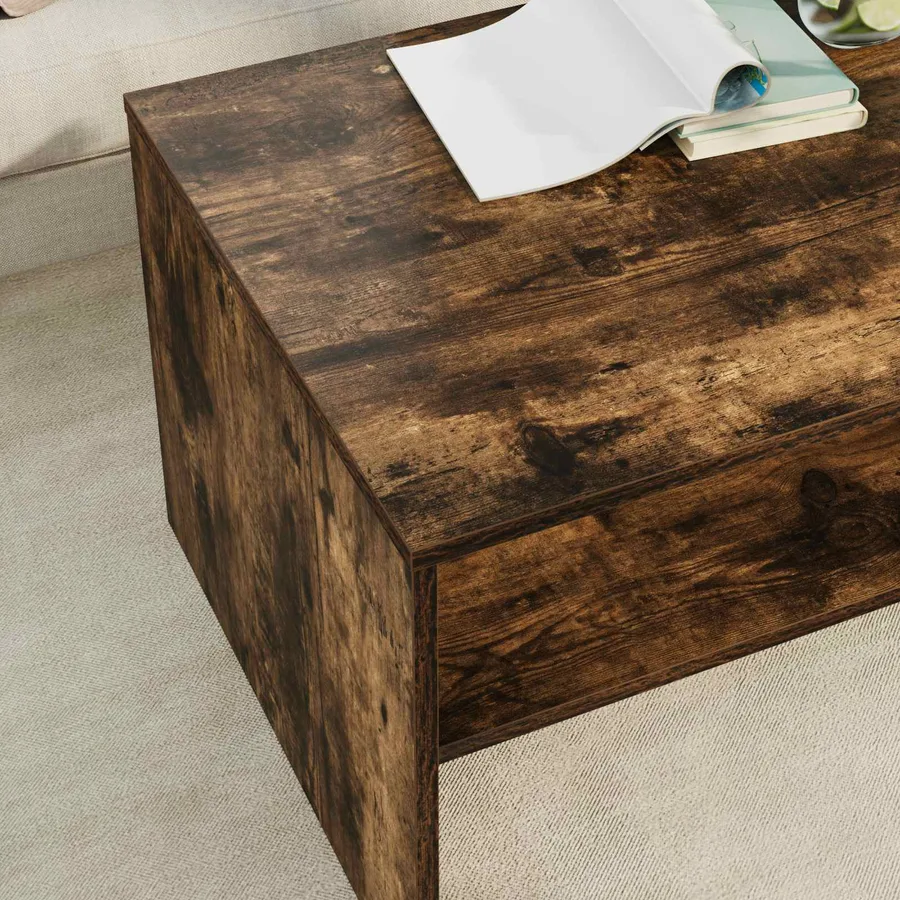 Table basse Chêne fumé 80 x 50 x 40 cm Bois d'ingénierie - 4