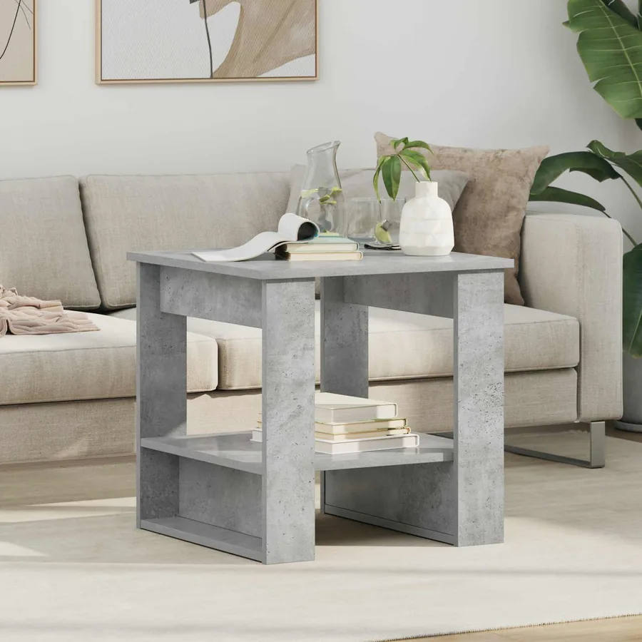 Table basse Gris béton 51 x 50 x 50 cm Bois d'ingénierie