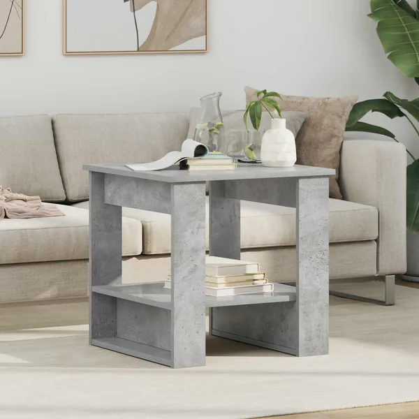 Table basse Gris béton 51 x 50 x 50 cm Bois d'ingénierie
