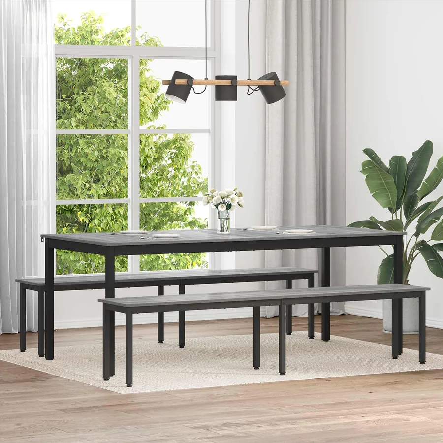 banc Gris Sonoma 200 x 35 x 45 cm Bois d'ingénierie