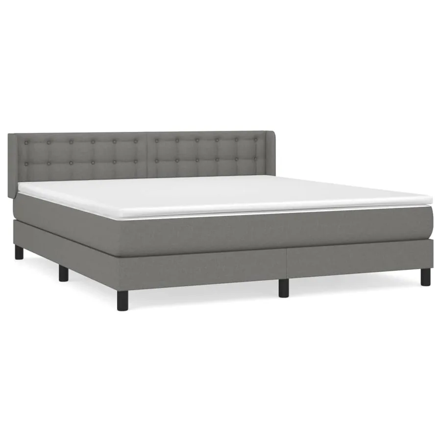 Sommier à lattes de lit avec matelas Gris foncé 160x200cm Tissu - 2
