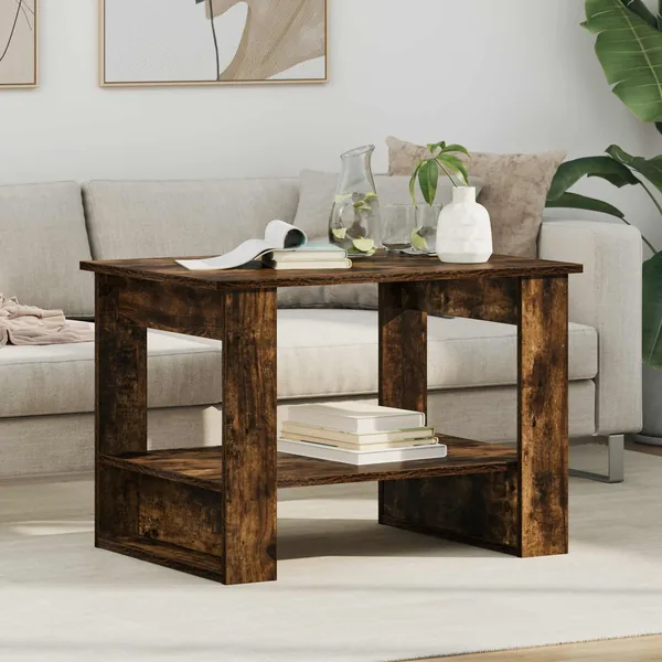 Table basse Chêne fumé 72 x 50 x 50 cm Bois d'ingénierie