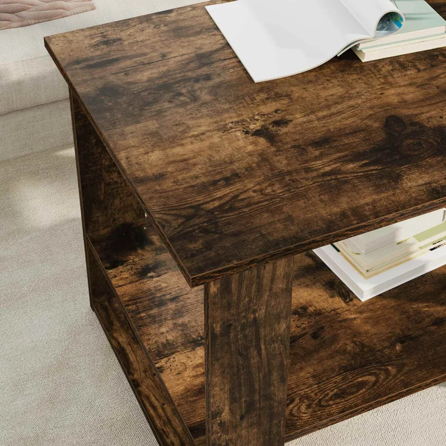 Table basse Chêne fumé 72 x 50 x 50 cm Bois d'ingénierie - 4