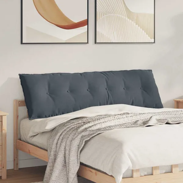 Coussin de Dos Gris foncé 160 x 50 cm Tissu en velours côtelé