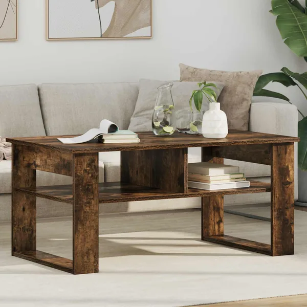 Table basse Chêne fumé 96 x 54 x 44 cm Bois d'ingénierie
