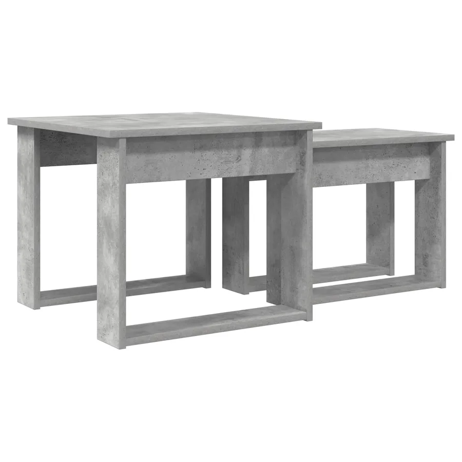 Ensemble de tables basses 2 pcs Gris béton Bois d'ingénierie - 8