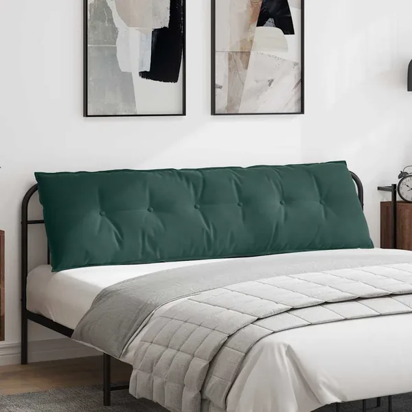 Coussin de Dos Vert foncé 180 x 50 cm Tissu en velours côtelé