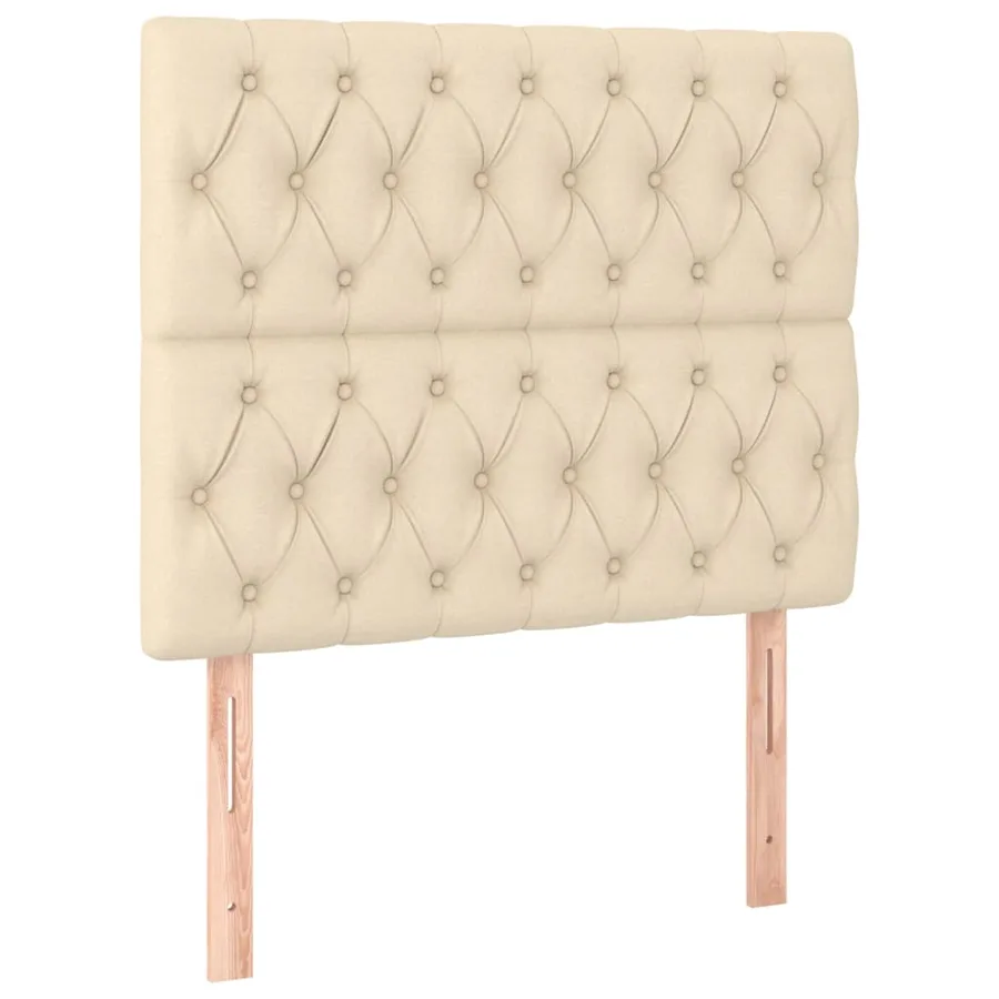 Sommier à lattes de lit avec matelas Crème 90x200 cm Tissu - 6