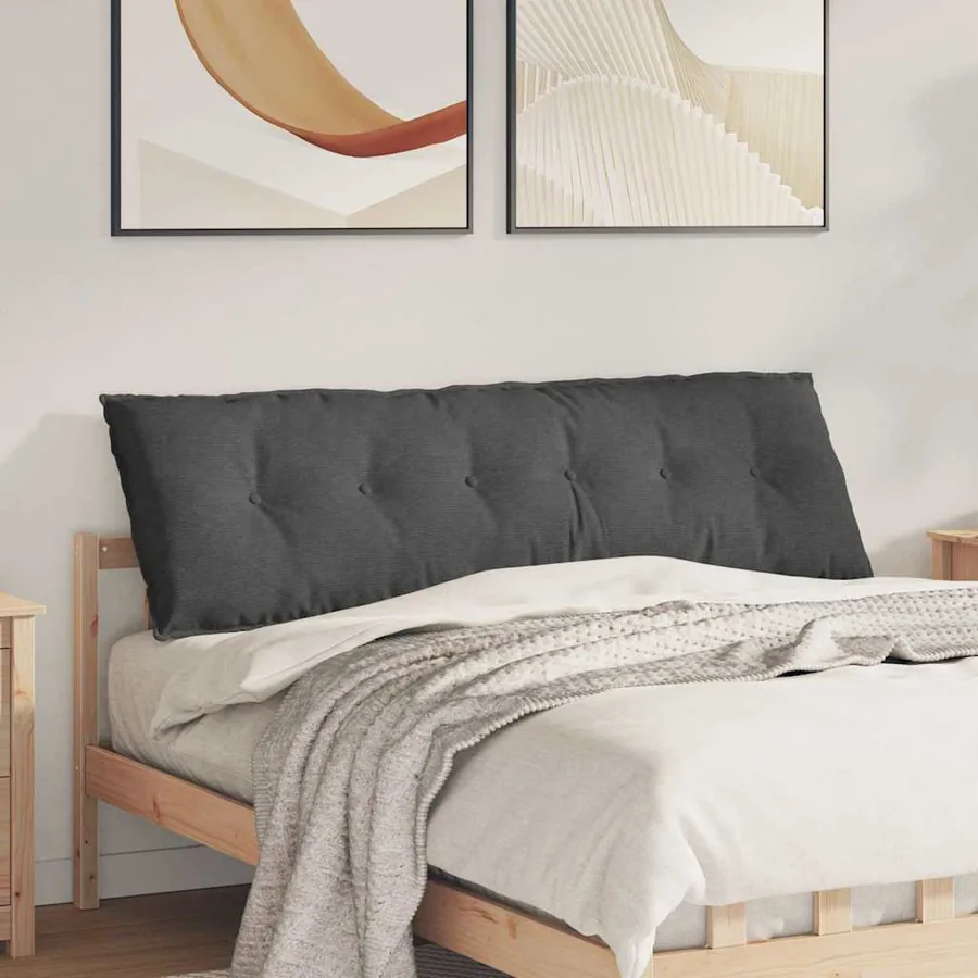 Coussin de Dos Gris foncé 160 x 50 cm Tissu en velours côtelé