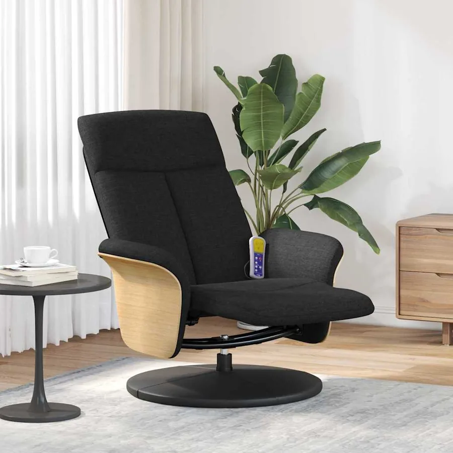 Fauteuil de massage inclinable Noir 79 x 87 x 104,5 cm tissu