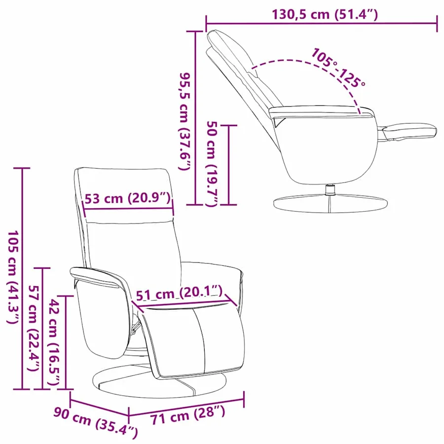 Fauteuil de massage inclinable Blanc Simili cuir - 10