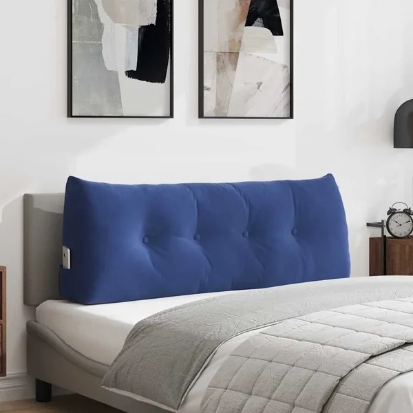 Coussin de Dos Bleu police 120 x 24 x 50 cm Velours