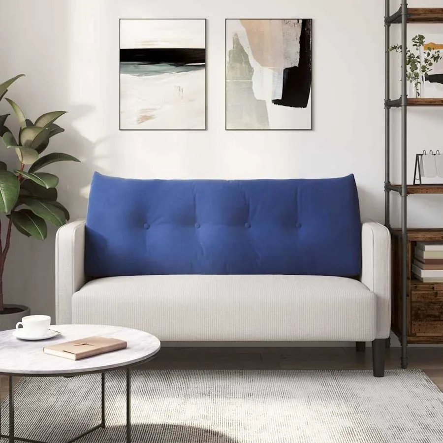 Coussin de Dos Bleu police 120 x 24 x 50 cm Velours - 4
