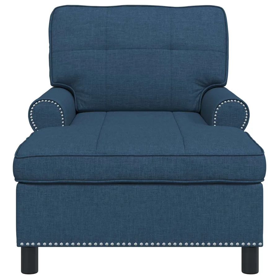 Chaise longue avec coussin Bleu 91 x 157 x 91 cm tissu - 4