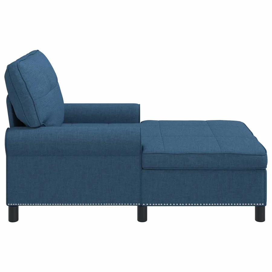 Chaise longue avec coussin Bleu 91 x 157 x 91 cm tissu - 5