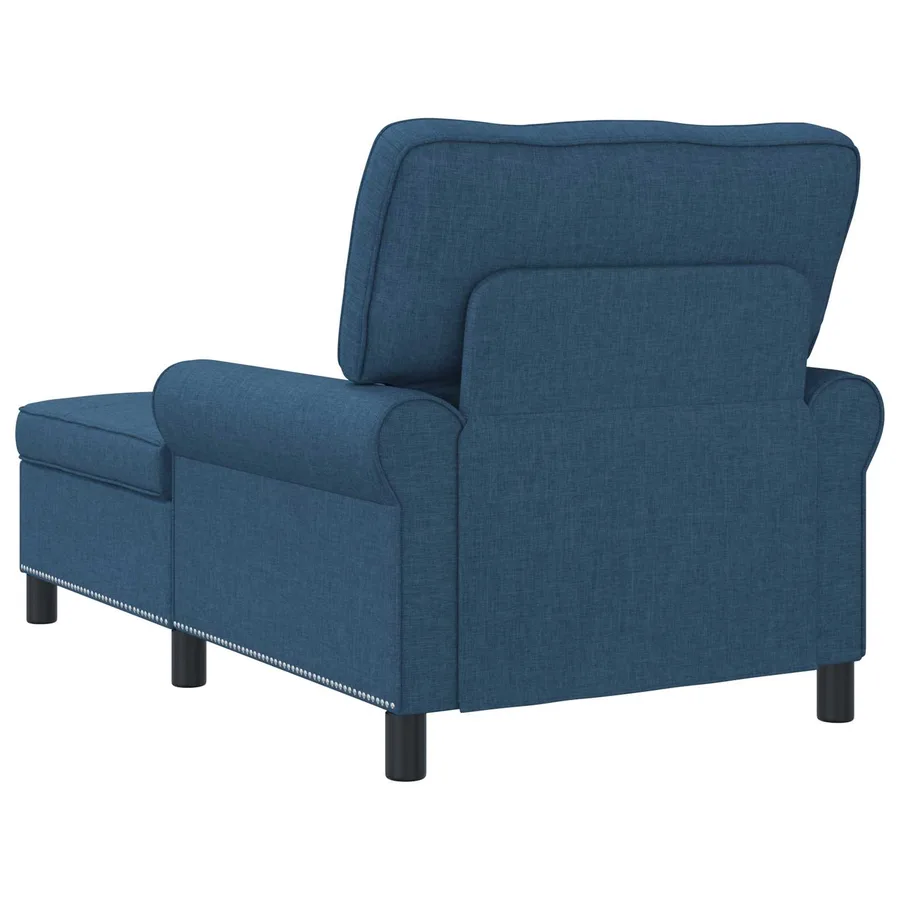 Chaise longue avec coussin Bleu 91 x 157 x 91 cm tissu - 6