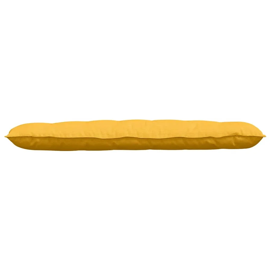 Coussin de Dos Jaune clair 160 x 50 cm Tissu en velours côtelé - 5