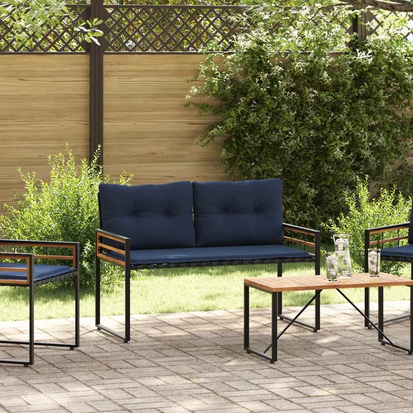 Banc à couches en bois Uni Bleu marine 114 x 55 x 77 cm