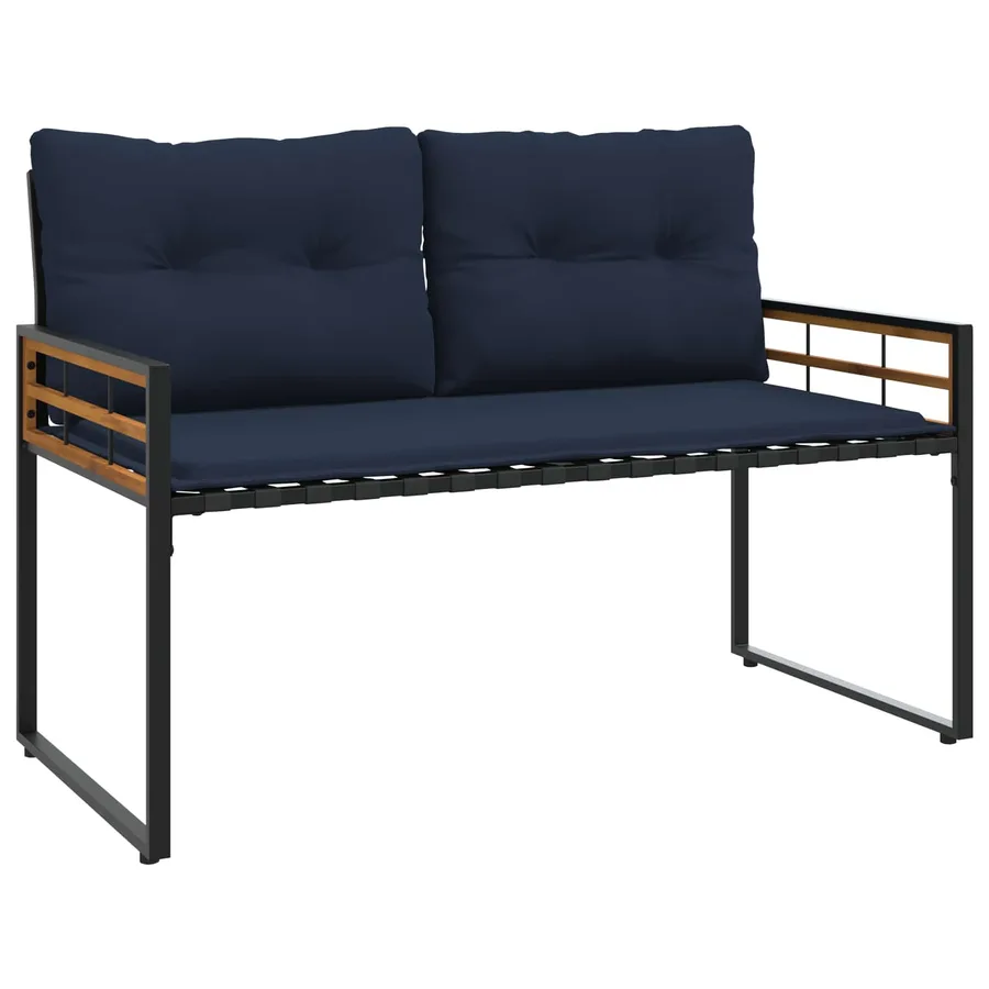 Banc à couches en bois Uni Bleu marine 114 x 55 x 77 cm - 2