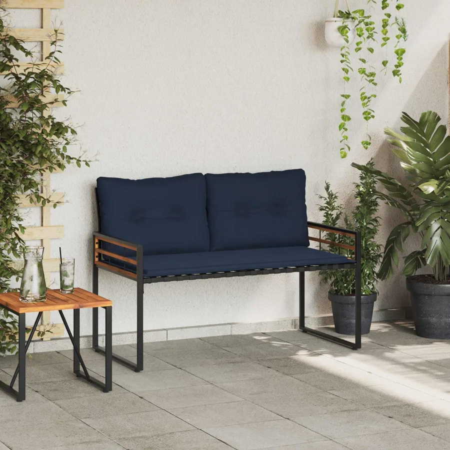 Banc à couches en bois Uni Bleu marine 114 x 55 x 77 cm - 3