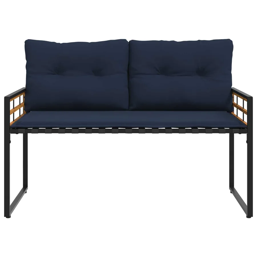 Banc à couches en bois Uni Bleu marine 114 x 55 x 77 cm - 4