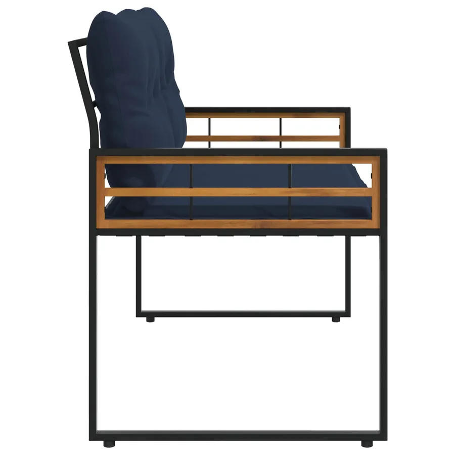 Banc à couches en bois Uni Bleu marine 114 x 55 x 77 cm - 5