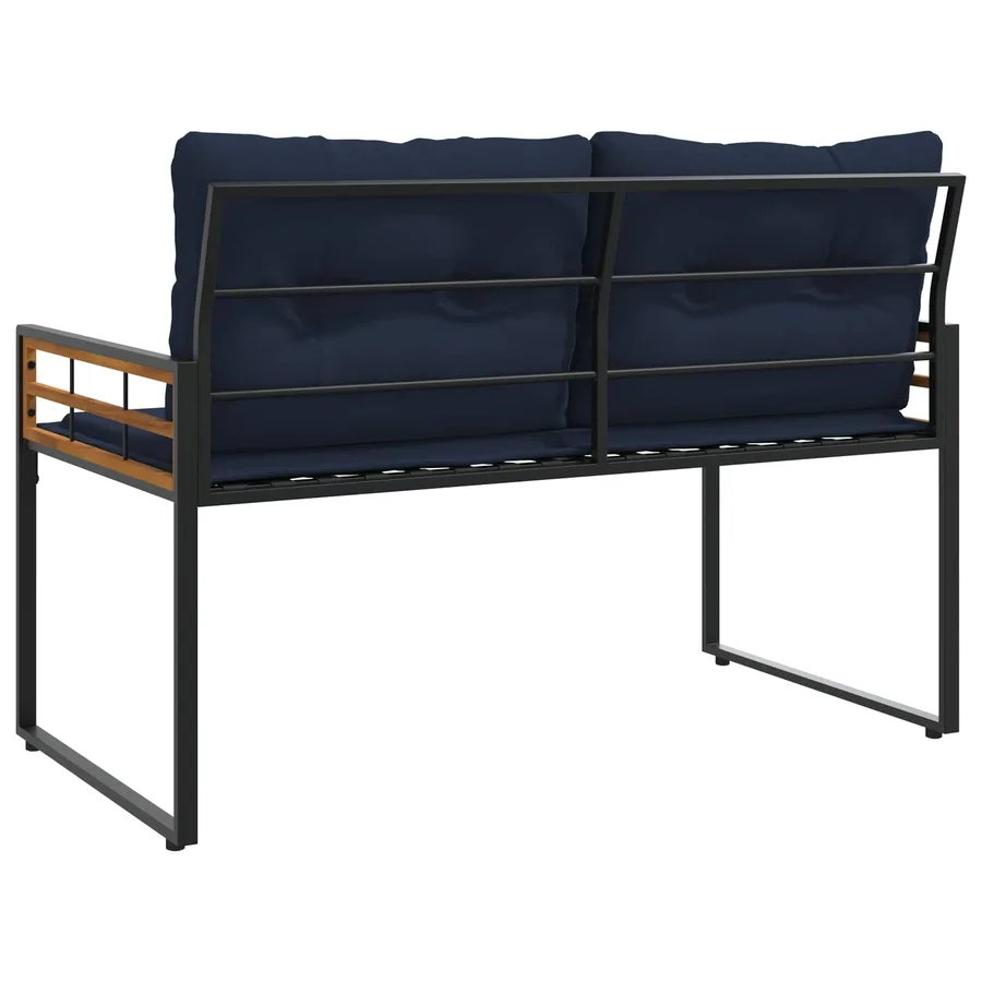 Banc à couches en bois Uni Bleu marine 114 x 55 x 77 cm - 6