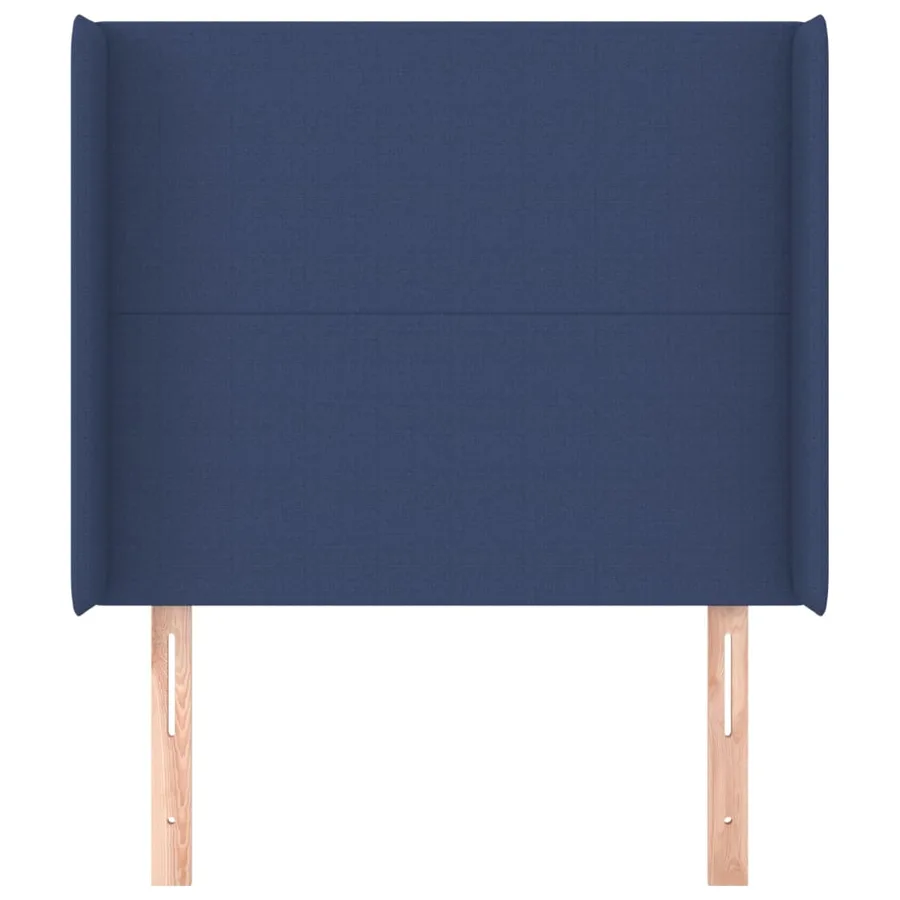Tête de lit avec oreilles Bleu 103x16x118/128 cm Tissu - 3