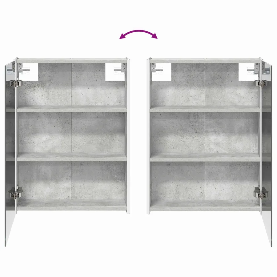 Armoire Miroir de Salle de Bain Gris béton 53,5 x 15,5 x 70 cm - 12