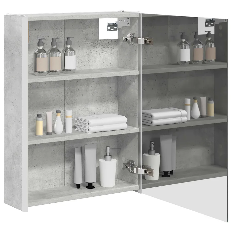 Armoire Miroir de Salle de Bain Gris béton 53,5 x 15,5 x 70 cm - 3