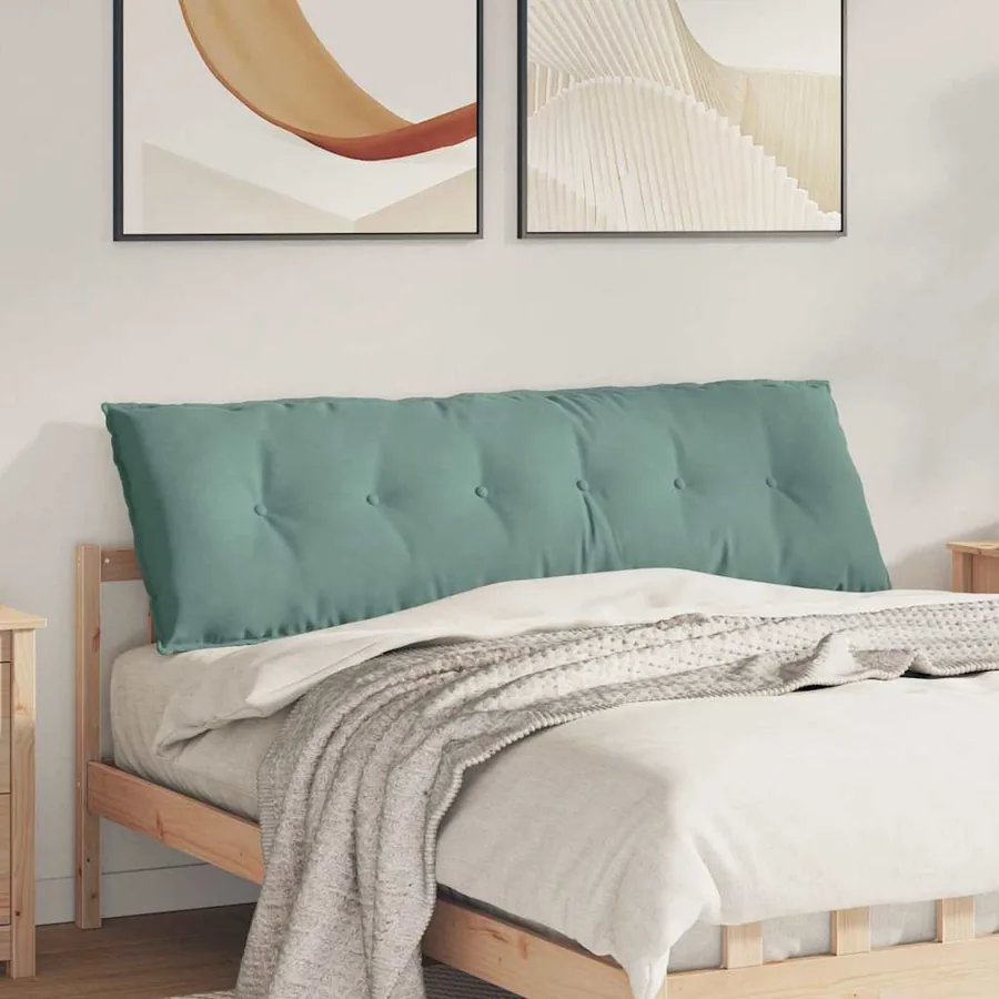 Coussin de Dos Vert Mer 160 x 50 cm Tissu en velours côtelé